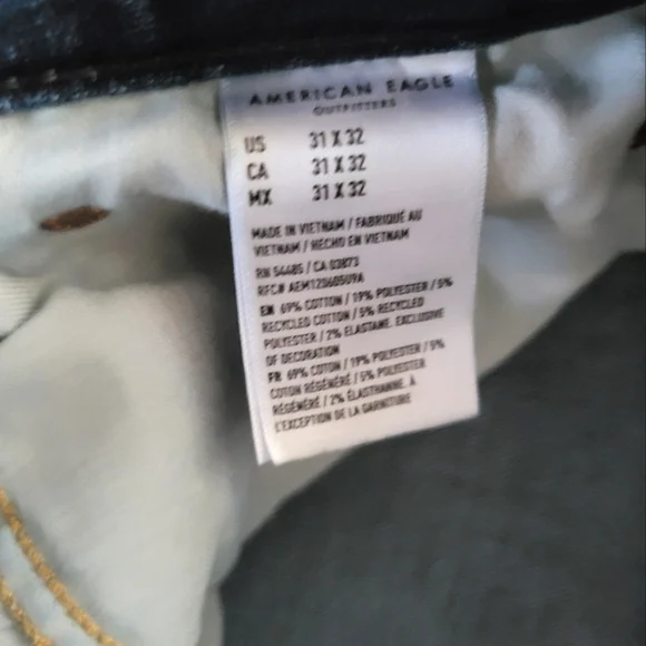 31x32 Airflex American Eagle Athletic Skinny Blue Jean Denim Men 31 x 32 31W 32L - Picture 6 of 11